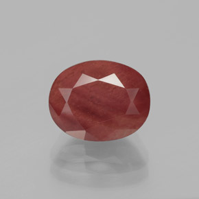 Labradorita Andesina Rojo sangría natural de 3.01 ct, Corte Óvalo, Translúcido