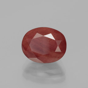 Labradorita Andesina Rojo sangría natural de 3.01 ct, Corte Óvalo, Translúcido