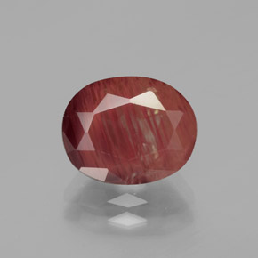 Andesina labradorita rojo natural de 2,73 ct, corte óvalo, translúcido