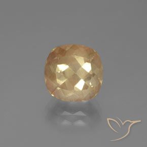 3.40ct Natural Dorado durazno claro Labradorita Andesina, Forma Cojín, Transparente