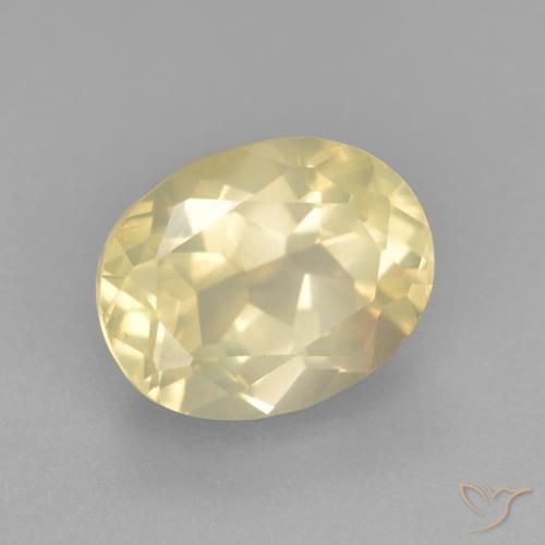 Labradorita Andesina Amarillo claro natural de 3.27 ct, Ovalada, Transparente