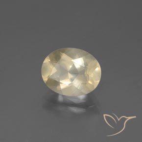 Labradorita Andesina Crema natural de 2.41 ct, Ovalada, Transparente