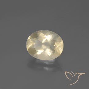 Labradorita Andesina Dorado claro natural de 2.46 ct, Ovalada, Transparente