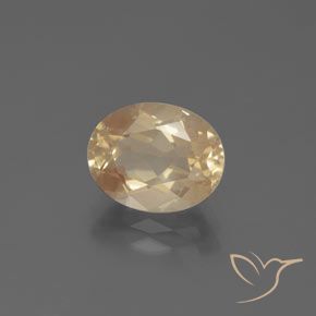 Labradorita Andesina Dorado durazno claro natural de 2.83 ct, Ovalada, Transparente