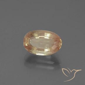 Labradorita Andesina Dorado durazno natural de 2.71 ct, Ovalada, Transparente