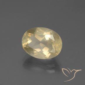 Labradorita Andesina Crema natural de 3.44 ct, Ovalada, Transparente