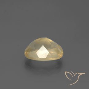 Labradorita Andesina Crema natural de 3.44 ct, Ovalada, Transparente