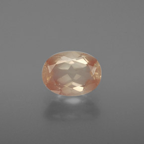 Andesina labradorita naranja natural de 1,38 ct, corte óvalo, transparente