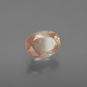 Andesina labradorita naranja natural de 1,38 ct, corte óvalo, transparente