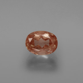Andesina labradorita naranja natural de 1,59 ct, corte óvalo, transparente