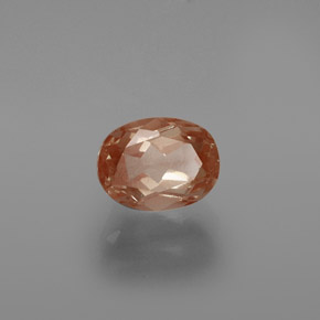 Andesina labradorita naranja natural de 1,59 ct, corte óvalo, transparente