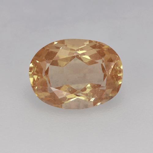 Andesina labradorita amarillo natural de 1,40 ct, corte óvalo, transparente