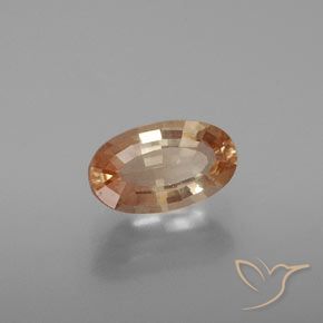 Andesina labradorita dorado natural de 1,48 ct, corte óvalo, transparente