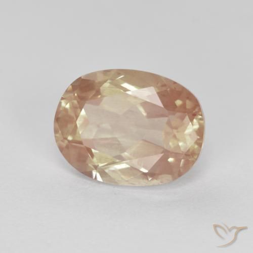 Andesina labradorita dorado natural de 1,94 ct, corte óvalo, transparente