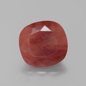 Andesina labradorita rojo natural de 2,46 ct, corte cojín, translúcido