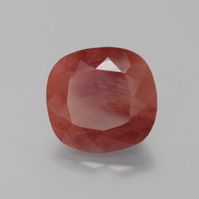 Andesina labradorita rojo natural de 2,46 ct, corte cojín, translúcido
