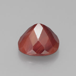 Andesina labradorita rojo natural de 2,46 ct, corte cojín, translúcido