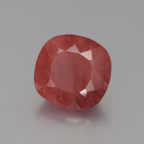 Andesina labradorita rojo natural de 2,38 ct, corte cojín, translúcido
