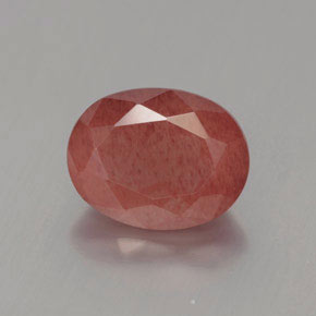 Andesina labradorita rojo natural de 2,23 ct, corte óvalo, translúcido