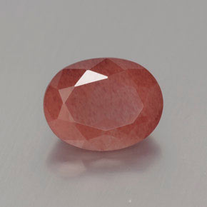 Andesina labradorita rojo natural de 2,23 ct, corte óvalo, translúcido