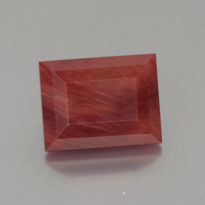 Labradorita Andesina Rojo naranja natural de 2.54 ct, Corte Baguette, Translúcido