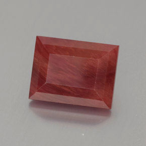 Labradorita Andesina Rojo naranja natural de 2.54 ct, Corte Baguette, Translúcido