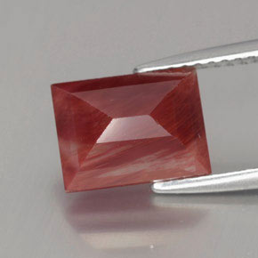 Labradorita Andesina Rojo naranja natural de 2.54 ct, Corte Baguette, Translúcido