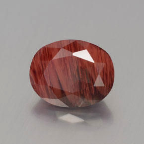 Andesina labradorita rojo natural de 2,60 ct, corte óvalo, translúcido