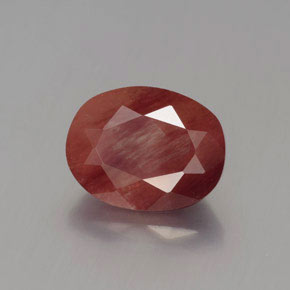 Andesina labradorita rojo natural de 1,96 ct, corte óvalo, translúcido