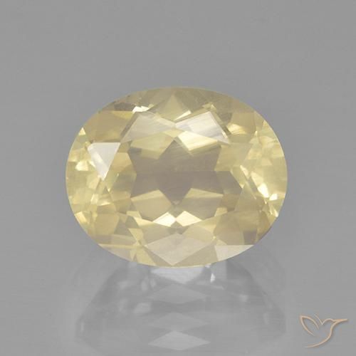 3.86ct Natural Amarillo claro Labradorita Andesina, Ovalada, Transparente