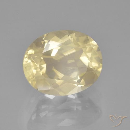 Labradorita Andesina Amarillo claro natural de 3.86 ct, Ovalada, Transparente