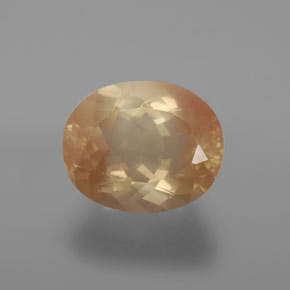 Andesina labradorita naranja natural de 4,39 ct, corte óvalo, transparente