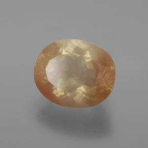 Andesina labradorita naranja natural de 4,39 ct, corte óvalo, transparente