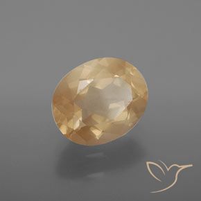 Labradorita Andesina Dorado durazno claro natural de 3.52 ct, Ovalada, Transparente