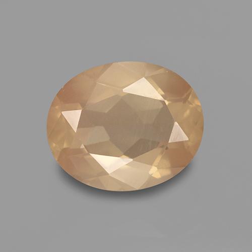 Labradorita Andesina Dorado durazno claro natural de 3.50 ct, Corte Óvalo, Transparente