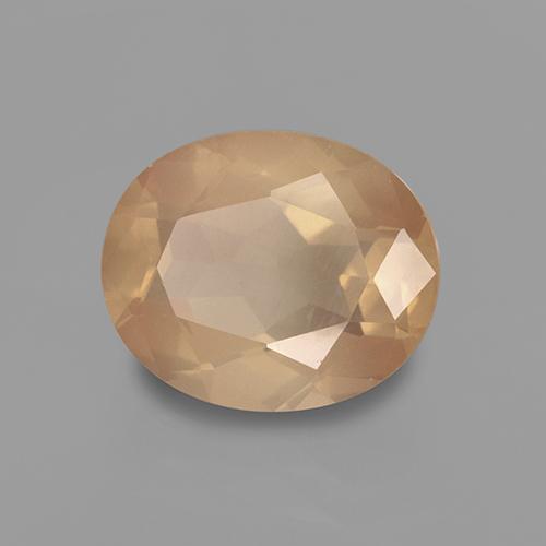 Labradorita Andesina Dorado durazno claro natural de 3.50 ct, Corte Óvalo, Transparente