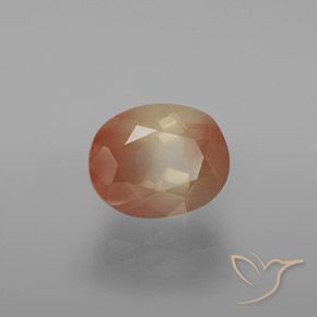 Labradorita Andesina Dorado durazno natural de 3.04 ct, Ovalada, Transparente