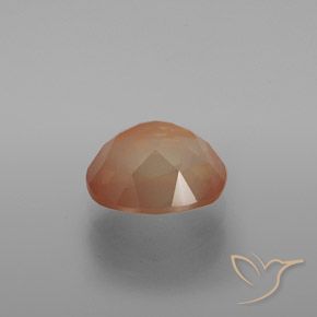 Labradorita Andesina Dorado durazno natural de 3.04 ct, Ovalada, Transparente
