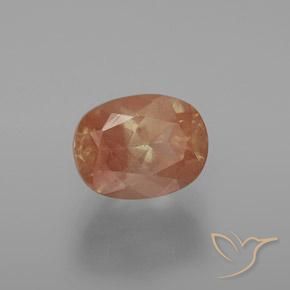 Labradorita Andesina Naranja pomelo natural de 3.54 ct, Ovalada, Transparente