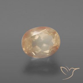 Labradorita Andesina Naranja cantaloupe natural de 3.25 ct, Ovalada, Transparente
