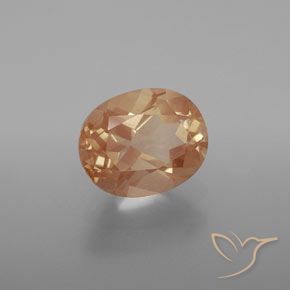 Labradorita Andesina Dorado durazno natural de 2.63 ct, Ovalada, Transparente
