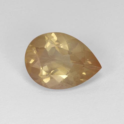 Labradorita Andesina Naranja dorado natural de 3.15 ct, En forma de pera, Transparente