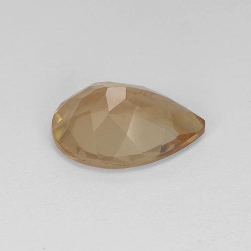 Labradorita Andesina Naranja dorado natural de 3.15 ct, En forma de pera, Transparente