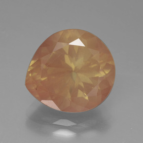 Andesina labradorita naranja natural de 5,53 ct, en forma de pera, transparente