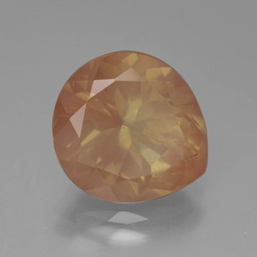Andesina labradorita naranja natural de 5,53 ct, en forma de pera, transparente