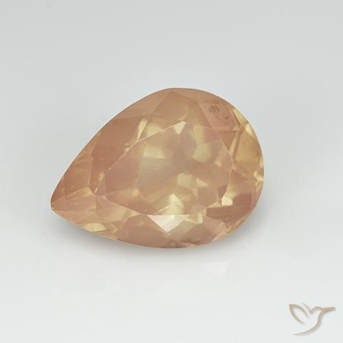 3.31ct Natural Naranja claro Labradorita Andesina, En forma de pera, Transparente