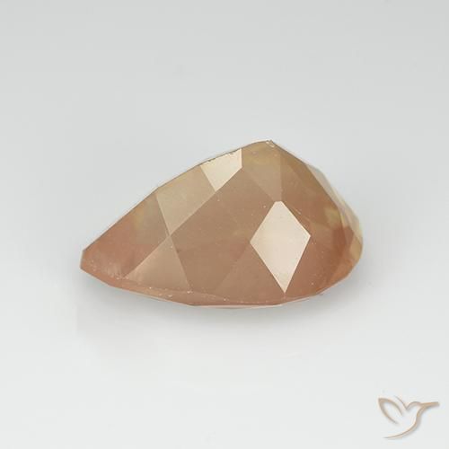 Labradorita Andesina Naranja claro natural de 3.31 ct, En forma de pera, Transparente