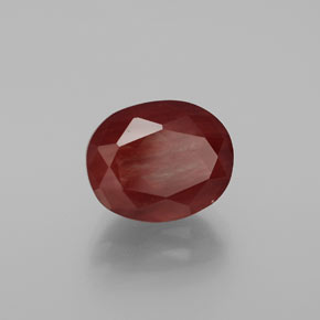 Labradorita Andesina Rojo naranja natural de 4.09 ct, Corte Óvalo, Translúcido