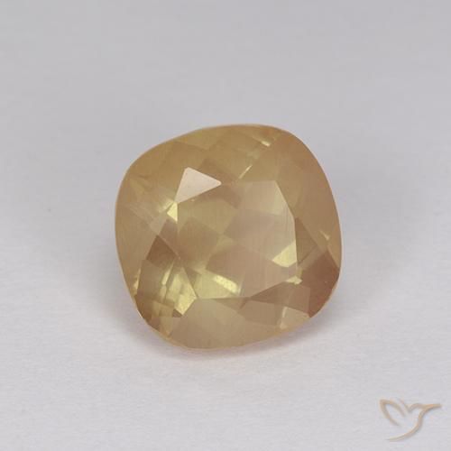 Labradorita Andesina Naranja dorado natural de 2.98 ct, Forma Cojín, Transparente