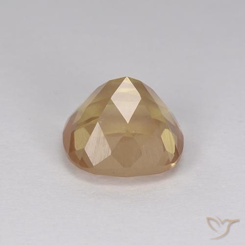 Labradorita Andesina Naranja dorado natural de 2.98 ct, Forma Cojín, Transparente